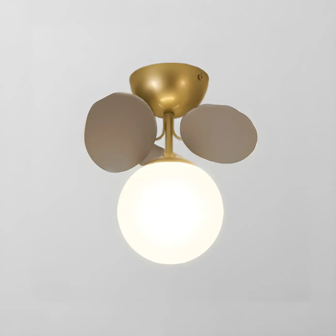 Modern Bedroom Glass Ball Semi Flush Mount Ceiling Light