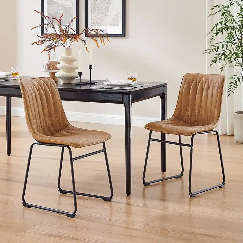 Art Leon Faux Leather Dining Chair (Set of 2)