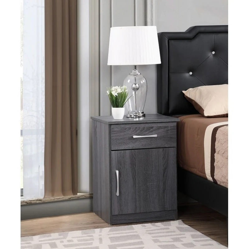 Alston 1-drawer and Cabinet Wood Nightstand