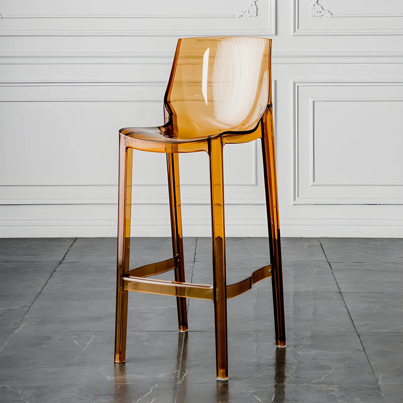 Modern Acrylic Transparent Chic Rectangle Durable Bar Stool