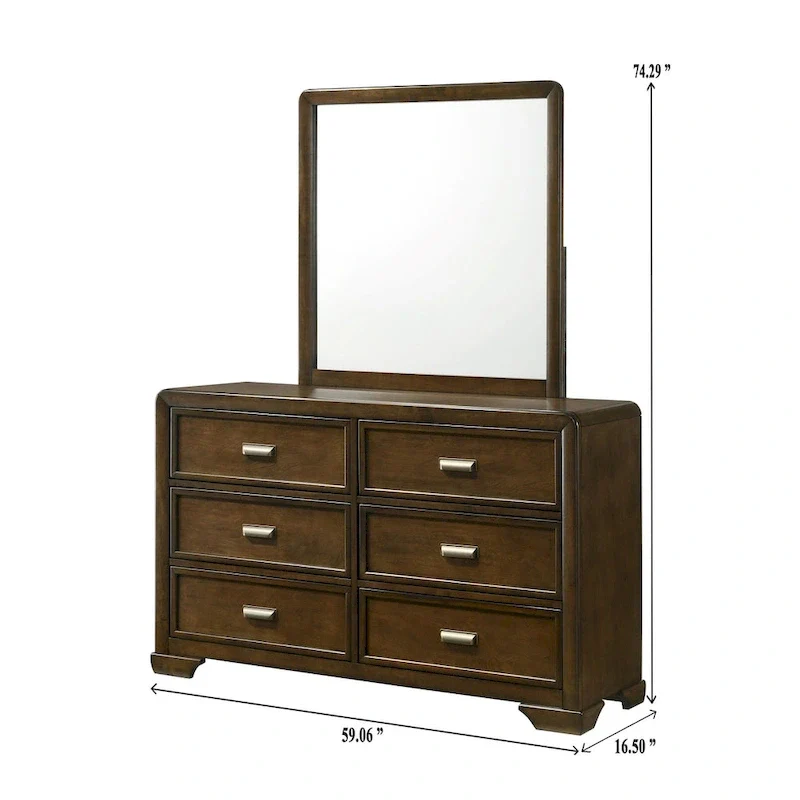 Jimmy 4 Piece Brown Beige Upholstered Panel Bedroom Set