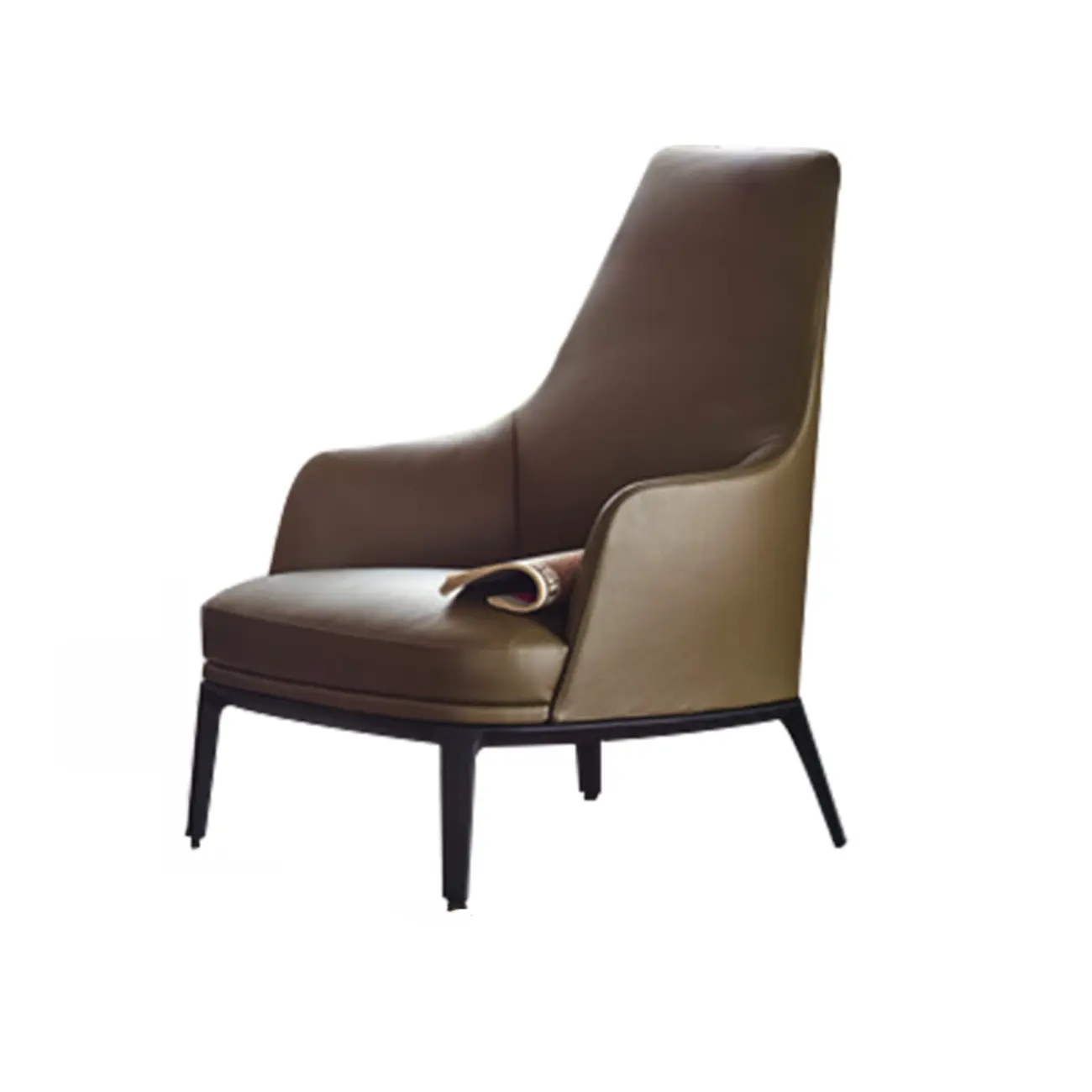 Modern High Back Living Room Accent Chair with Ottoman