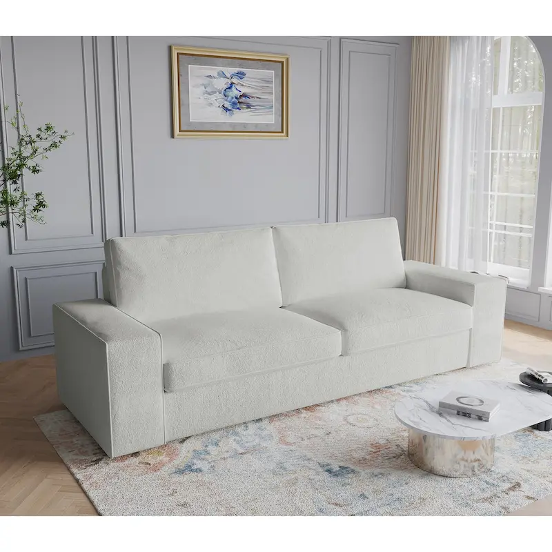 Modern 80 Upholstered Fabric 3-Seater Sofa
