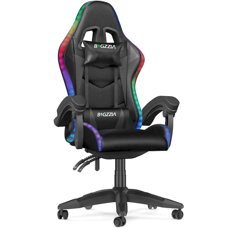 RGB Gaming Chair with LED Lights and Ergonomic Computer Chair