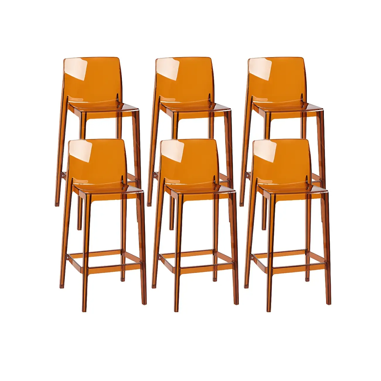 Modern Acrylic Transparent Stylish Rectangle Bar Stool