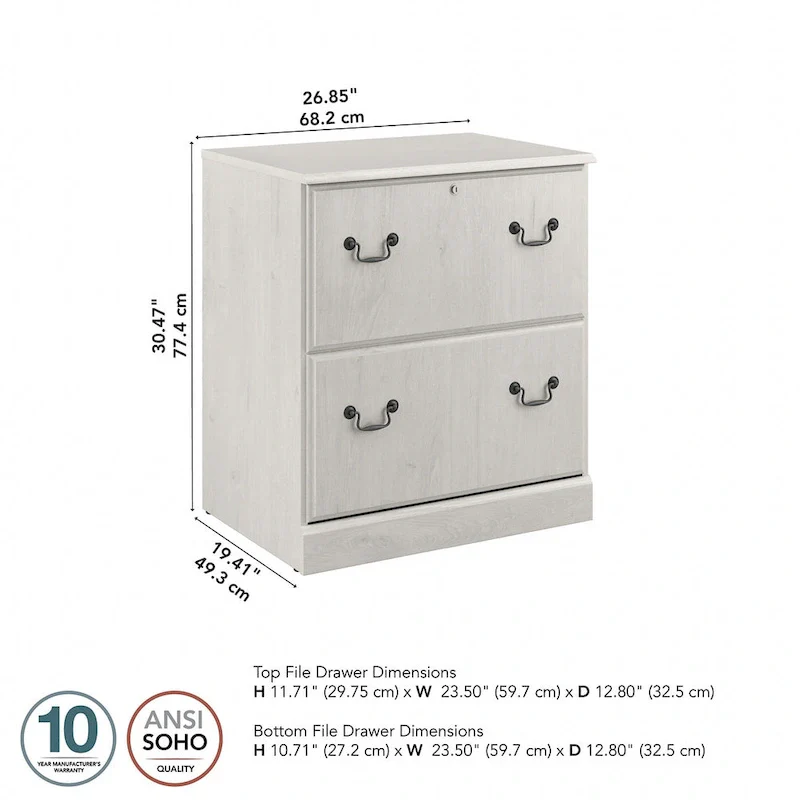 Bush Furniture Saratoga Lateral File Cabinet in Harvest Cherry