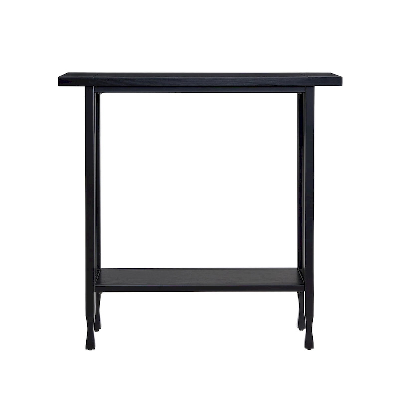 Leick Home Peter Matte Black Slatted Mission Oak Hall Stand