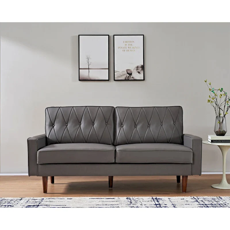 Acire 69.3 Faux Leather Cushion Back Sofa