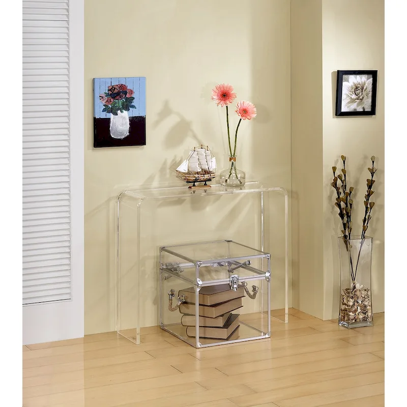 Lucite Clear Acrylic Console Table