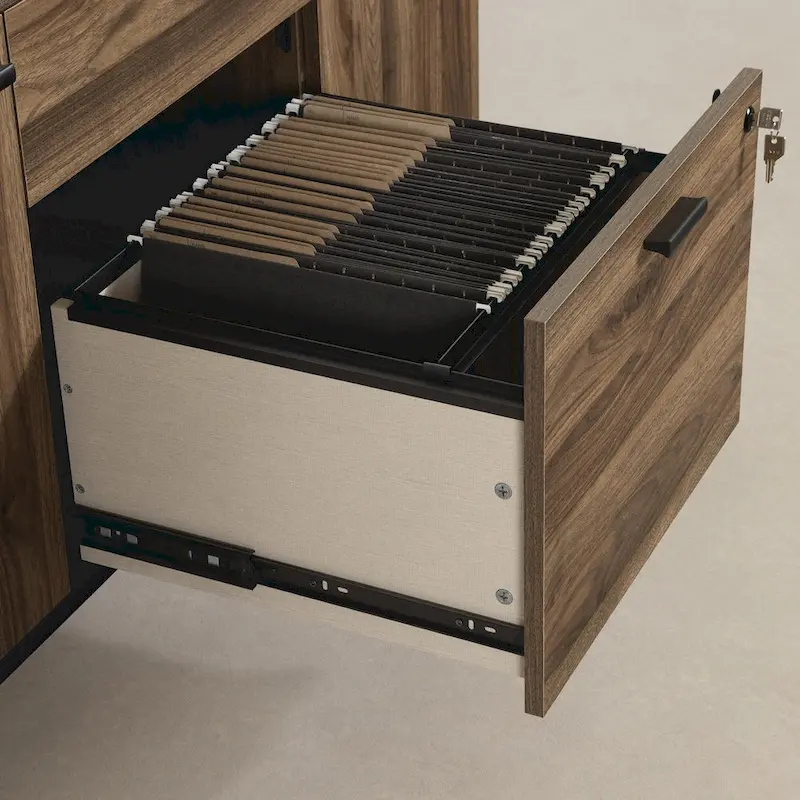 2-Door Office Credenza with File Drawer and Adjustable Shelves – Modern Style