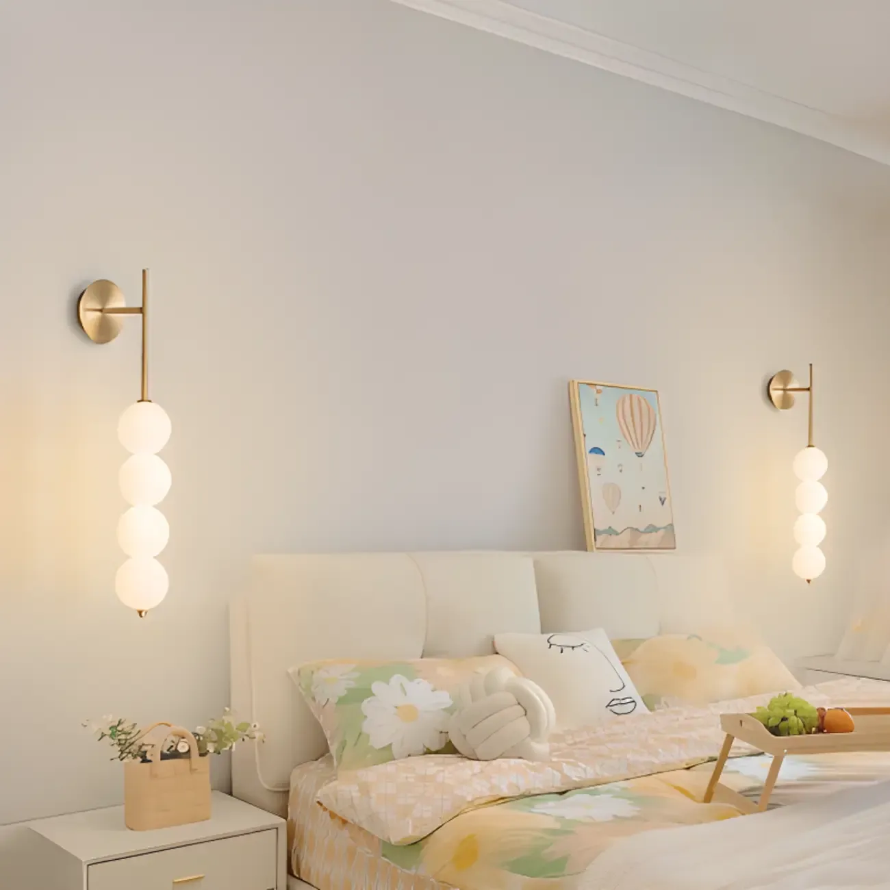 Modern Metal Acrylic Ball 4-Light Wall Sconce