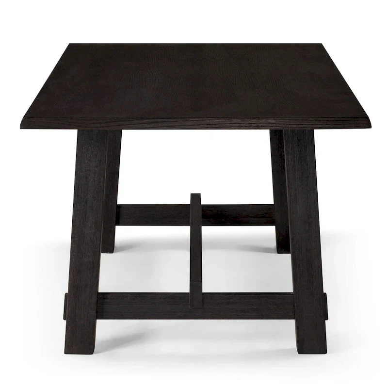 Rectangular Wooden Dining Table (Weathered Black Finish)