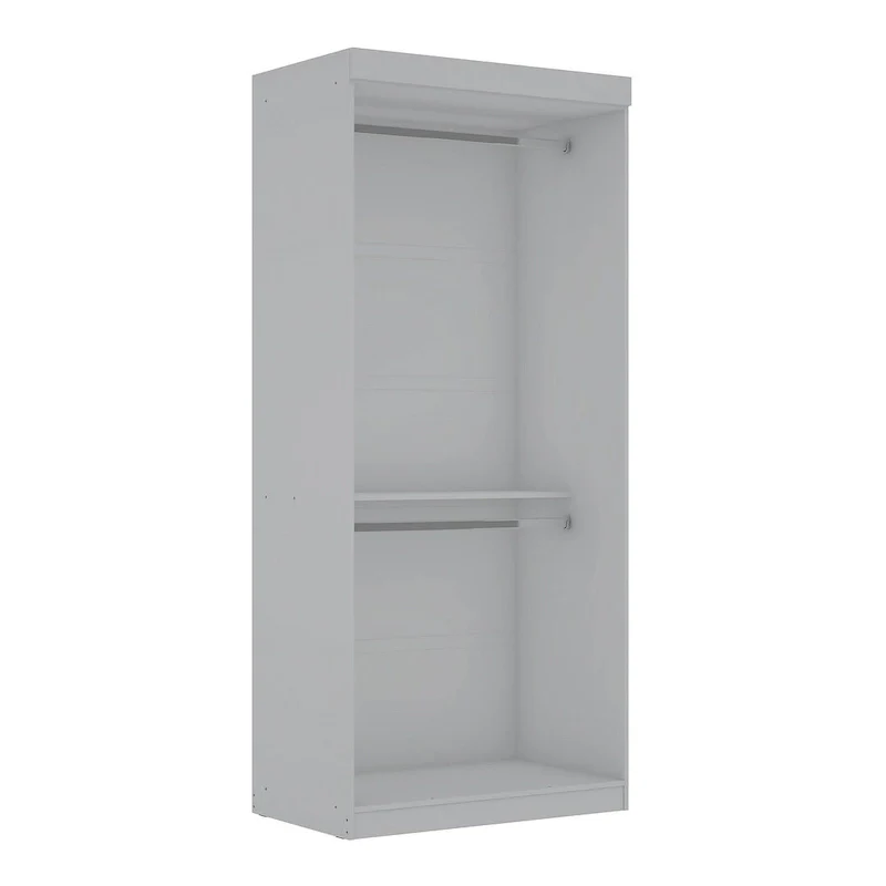 35.9 Open Double Hanging Modern Wardrobe Closet with 2 Hanging Rods