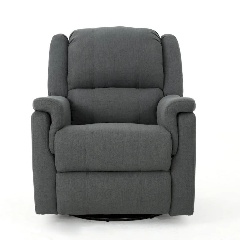 Roomfitters Fabric Glider Recliner with Swivel, Manual Reclining Chair