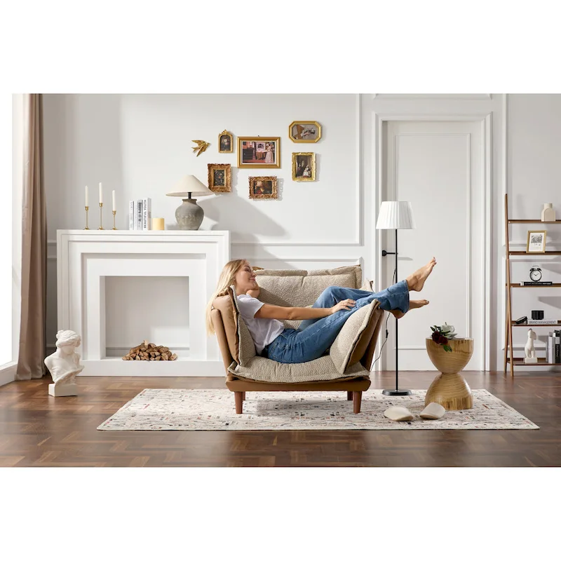 Modern Style Chenille Oversized Armchair Accent Chair Single Sofa Lounge Chair for Living Room, Bedroom