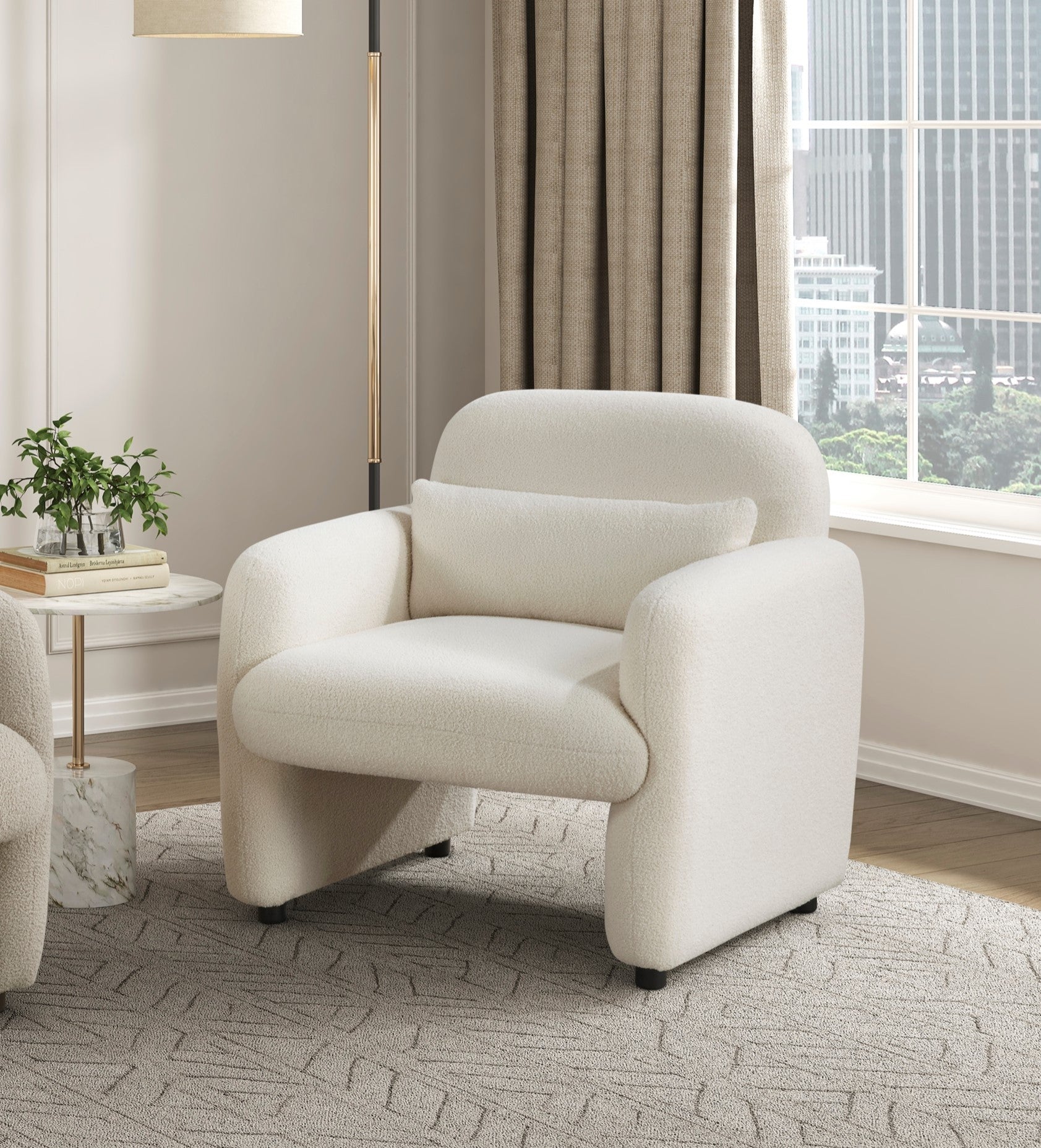 Walker Edison | Contemporary Boucle Accent Chair