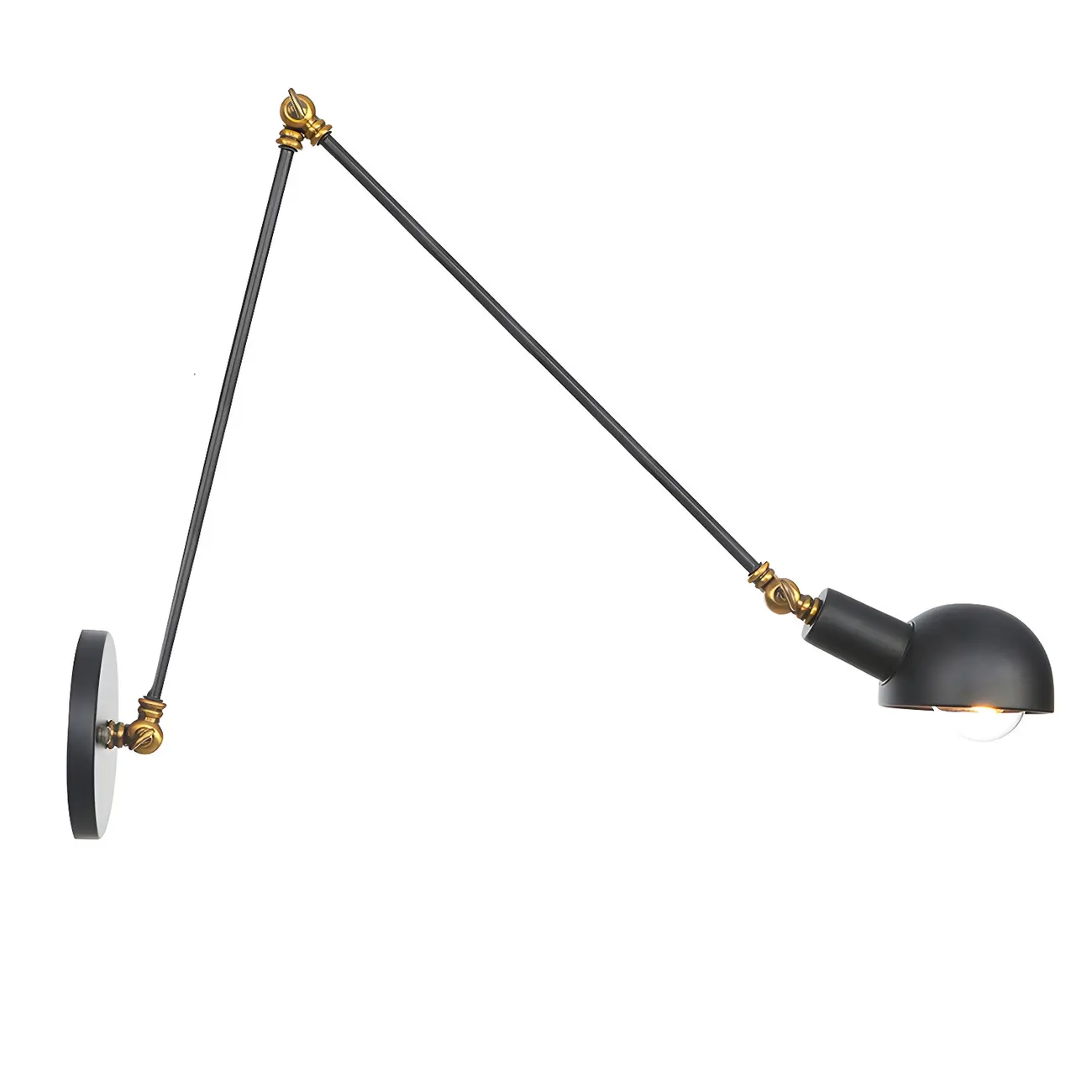 Adjustable Industrial Dome Swing Arm Wall Light