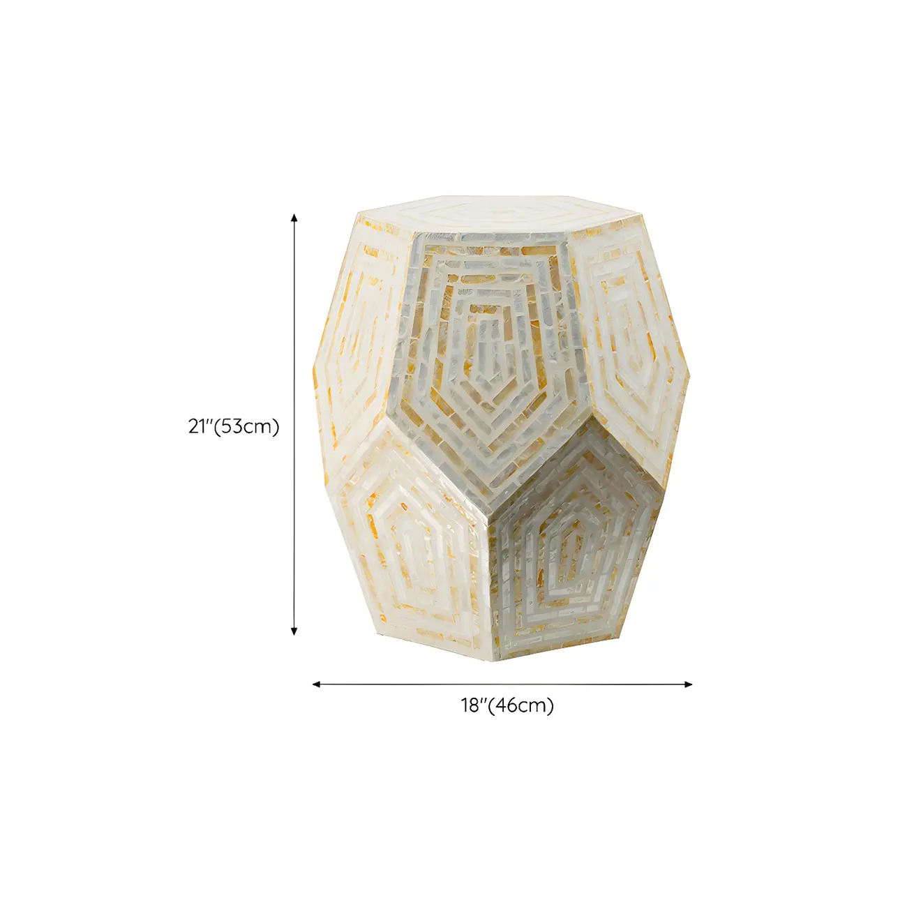Tropical Mosaic Wooden Round Side Table