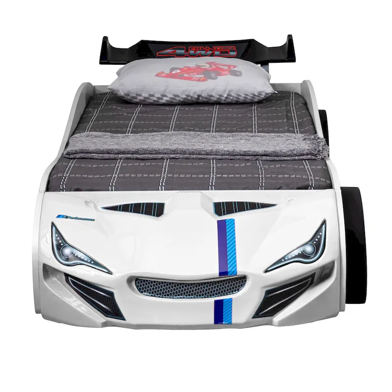 Furniture of America Laszlo Modern Race Car-Shaped Twin Bed with Trundle