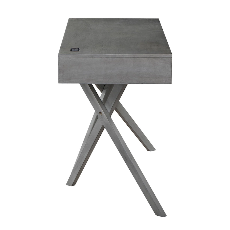 Foli Transitional 47-inch Wood 2-Drawer Desk with USBs and Power Outlets by Furniture of America