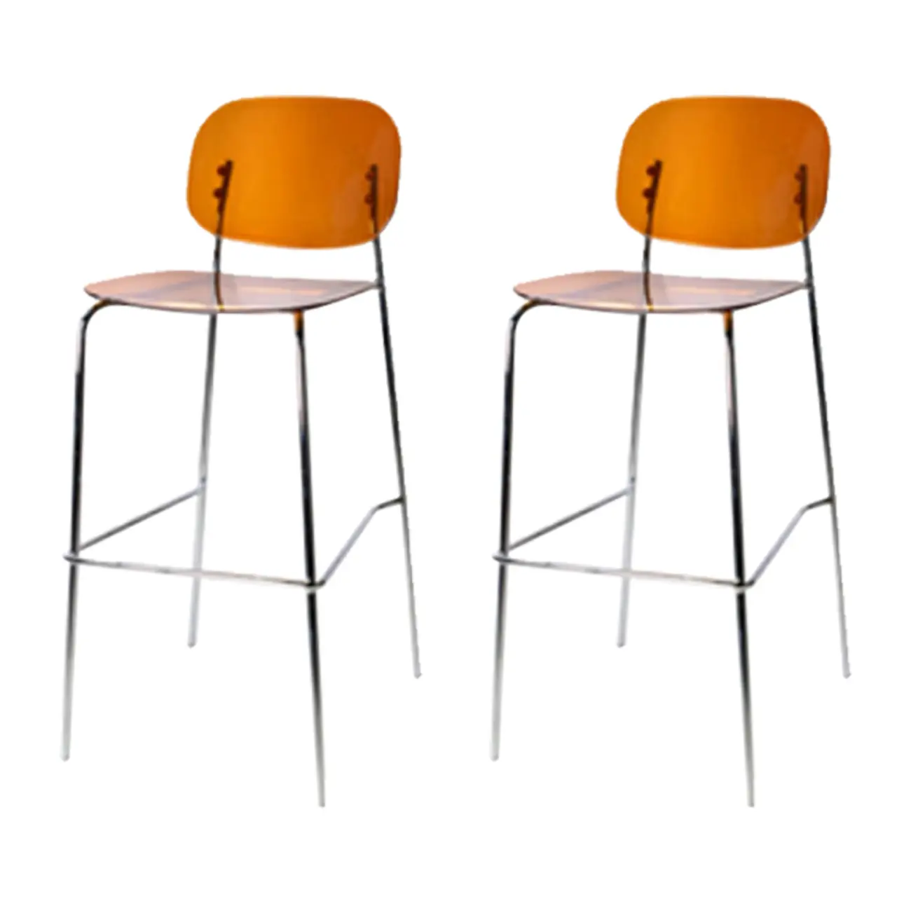 Scandinavian Square Seat Counter Height Acrylic Bar Stools