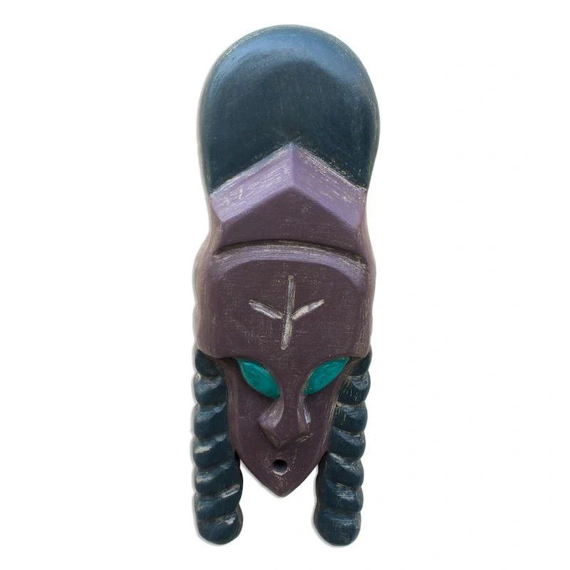 Novica Handmade Queen Amina African Wood Mask