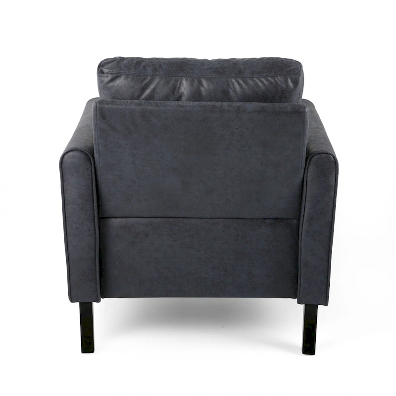 Modern 31 Microfiber Club Chair with Tapered Legs and Thick Seat Cushions
