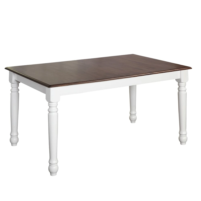 Simple Living Skipton Walnut/ White Rubberwood Rectangular Table - Walnut