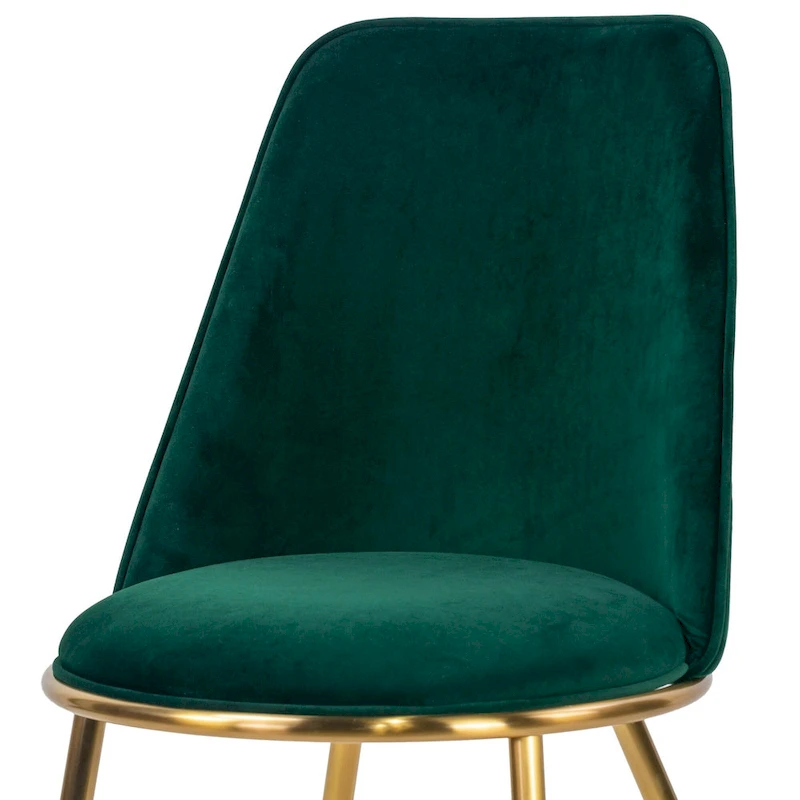 Anzu Glam Green Velvet Dining Chairs with Goldtone Legs (Set of 2)