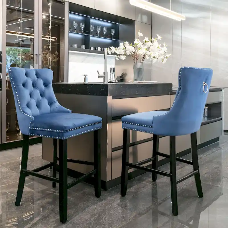 Velvet Upholstered Barstools