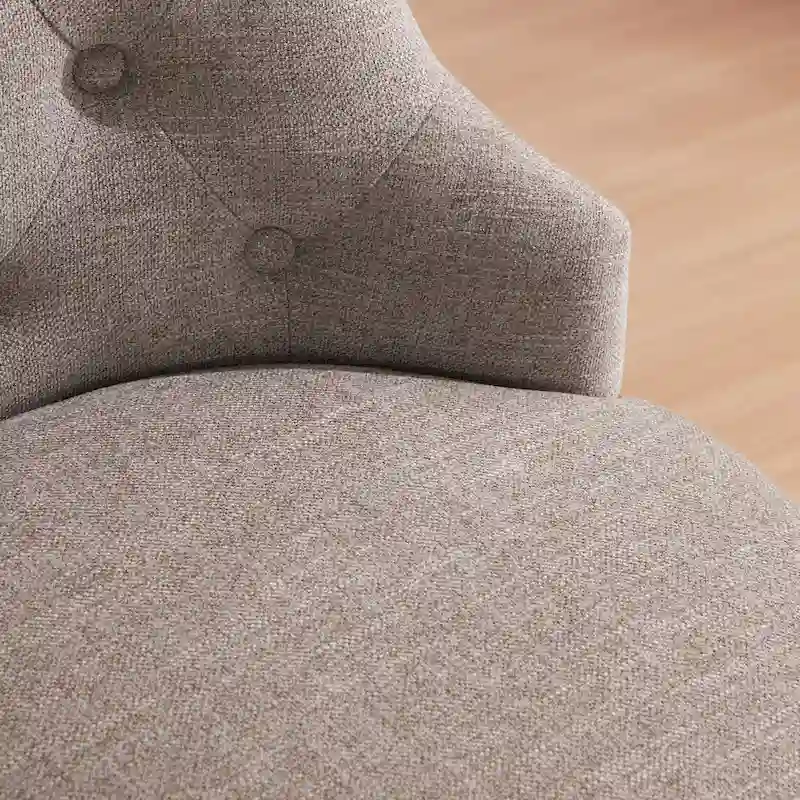 Office Chair with Wheels, Adjustable Height, Linen Fabric Upholstered Computer Desk Chair Swivel