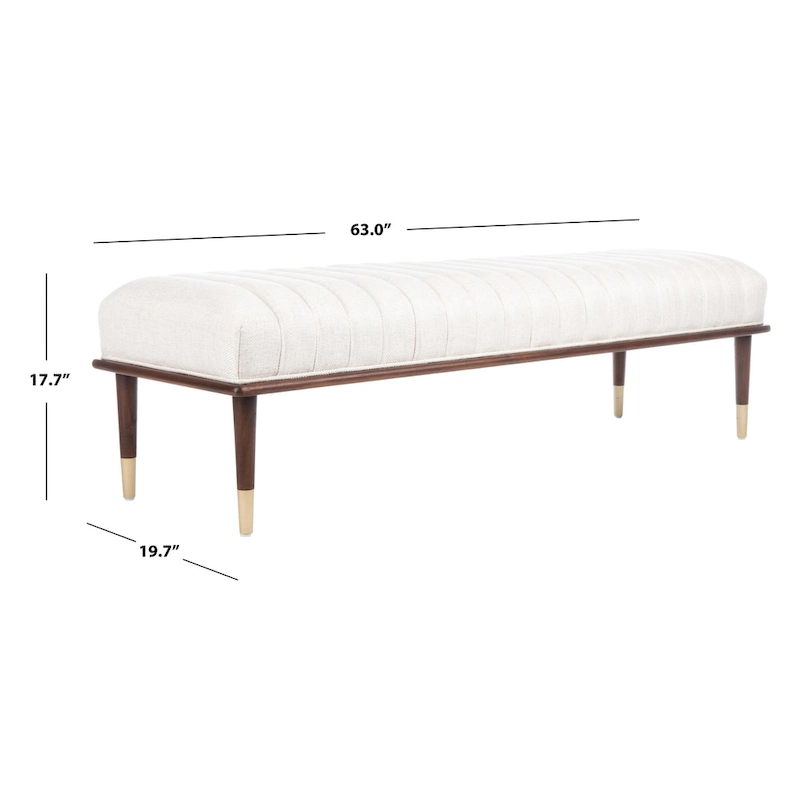 SAFAVIEH Couture Felicienne Mid-Century Bench - 63 W x 20 D x 18 H - 63Wx20Dx18H