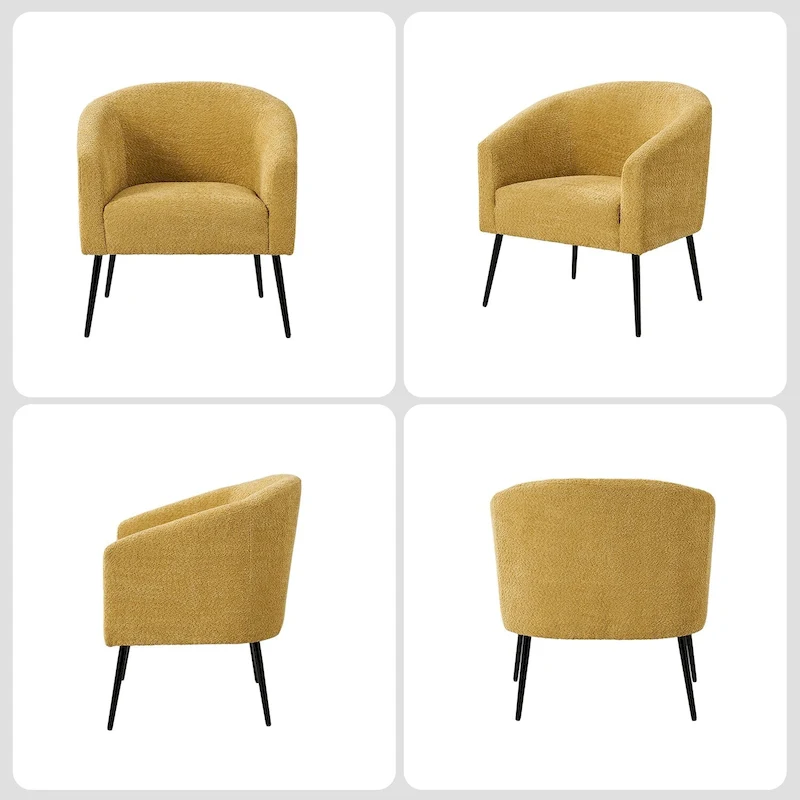 Hal Modern Boucle Armchair with Metal Legs by HULALA HOME