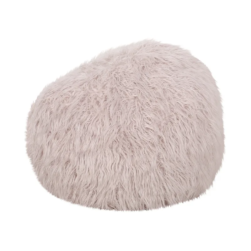 Mosier Modern Glam Faux Fur Bean Bag by Christopher Knight Home