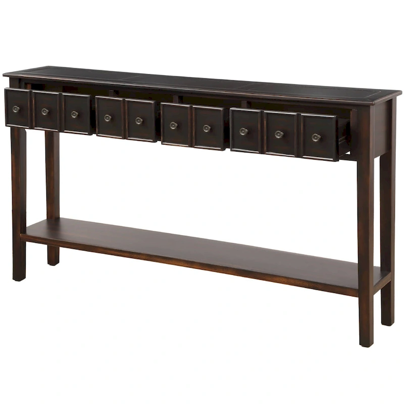 Merax Rustic 4-drawers Long Entryway Console Table