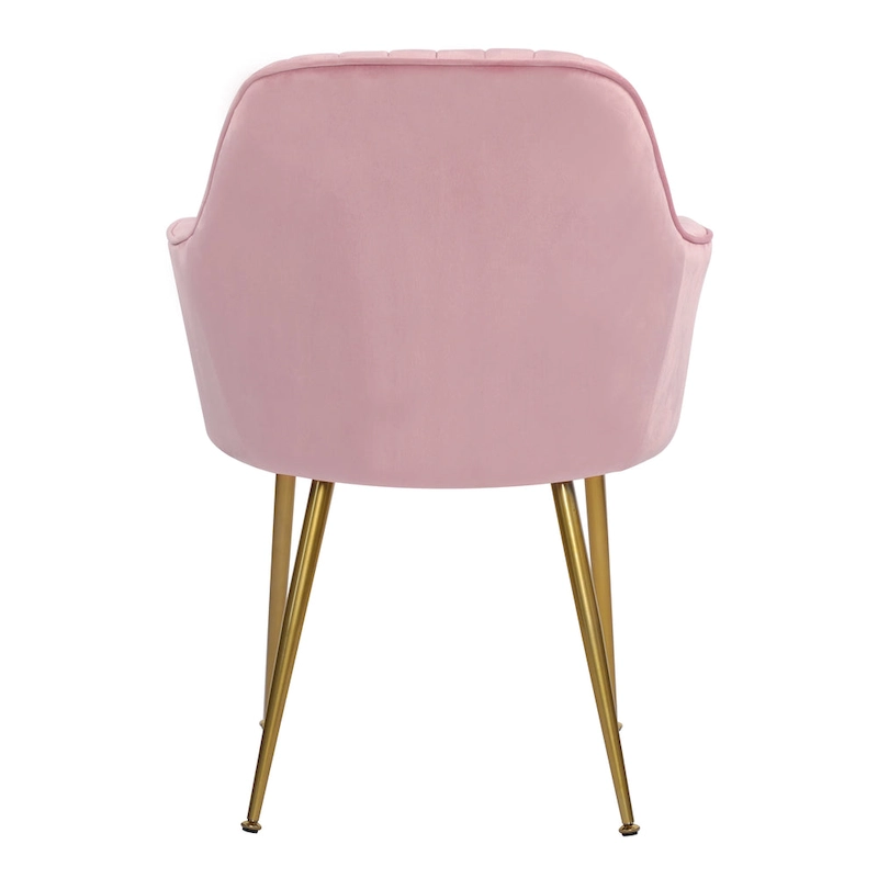 Velvet Accent Dining Chairs with Gold Metal Legs Set of 2