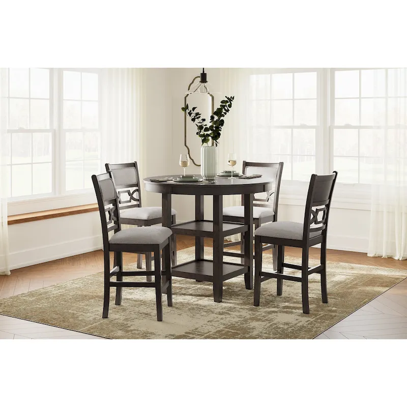 Signature Design by Ashley Langwest Counter Height Dining Table and 4 Barstools (Set of 5)