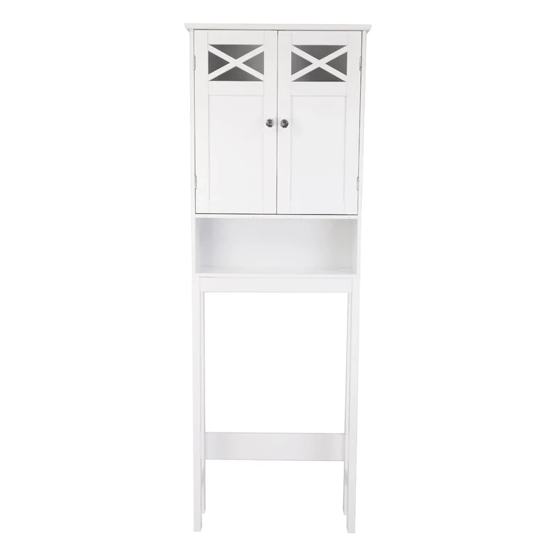68FCH Double Door Fork Toilet Cabinet White