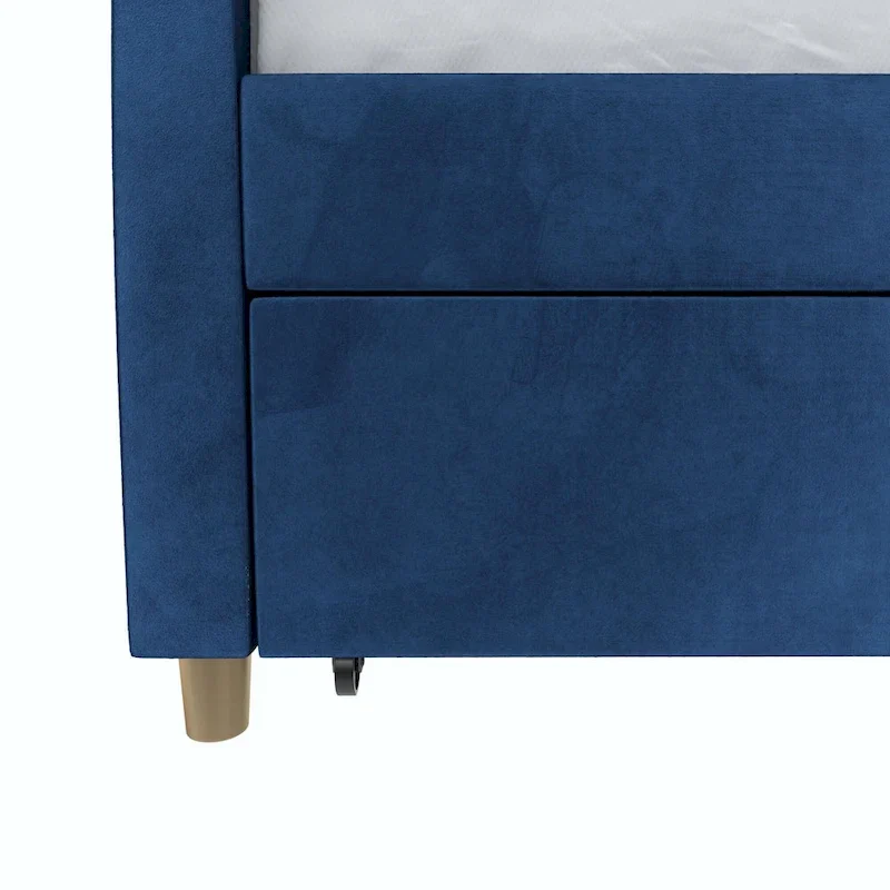 Daphne Upholstered Twin Daybed with Roll Out Trundle
