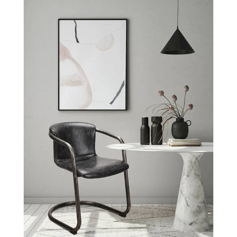 Macari Frita Modern Leather Dining Chairs, Set of 2