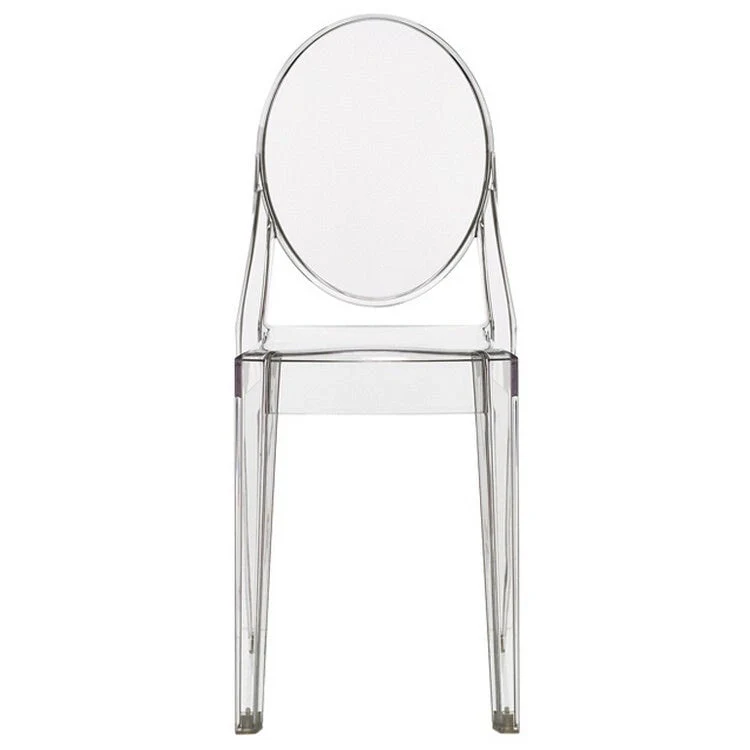 Stackable Mid Century Modern Crystal Clear Side Chairs Dining Living Room Transparent No Arms Accent Desk