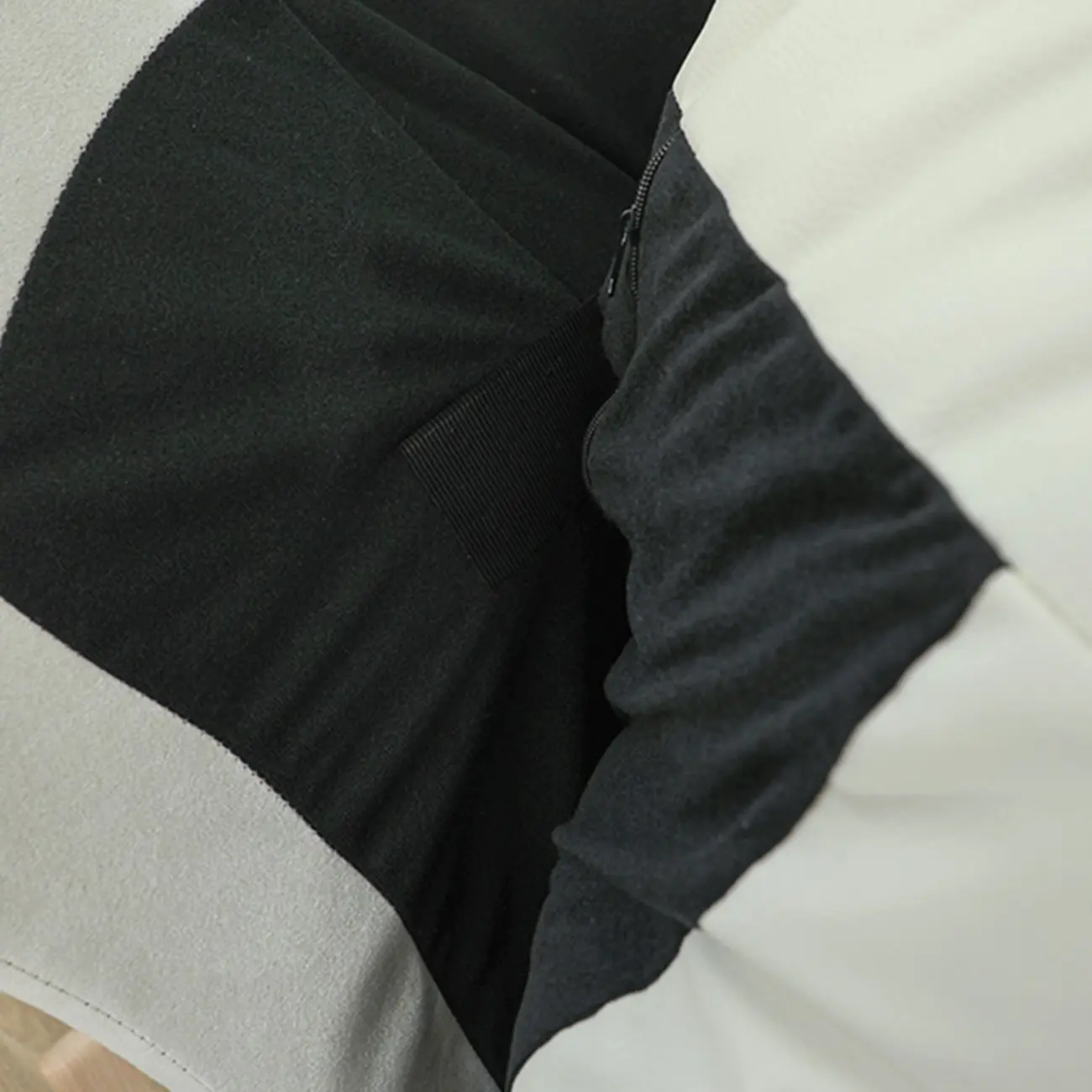 Natural Wood Upholstered Rocking Chair with Ottoman in White