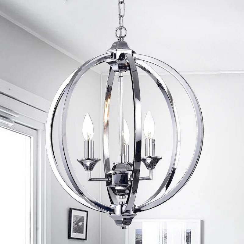 Dermid Chrome 3-Light Round Pendant