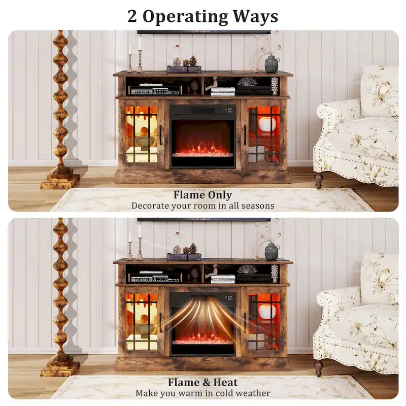 Costway TV Stand with Electric Fireplace LED Lights Remote Controls - See Details