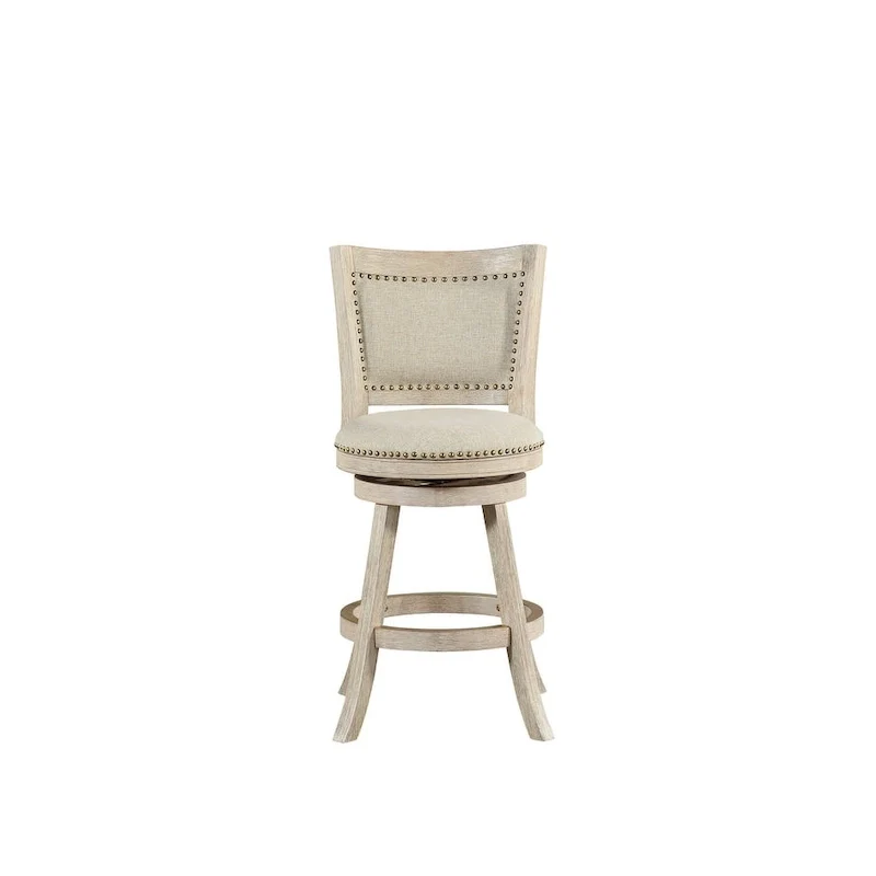 Melrose High Back Swivel Wood Counter Stool