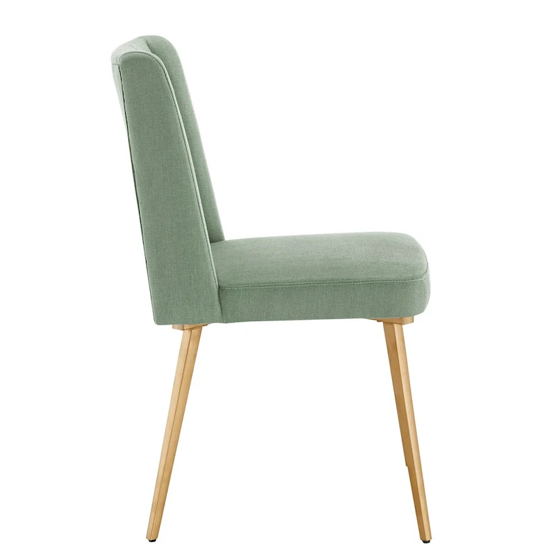 Gold Finish Fabric Dining Chair (Set of 2)