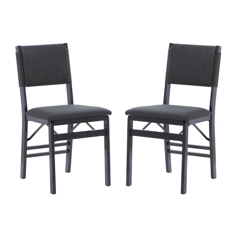 Wood Rope Folding Dining Chair (Set of 2)