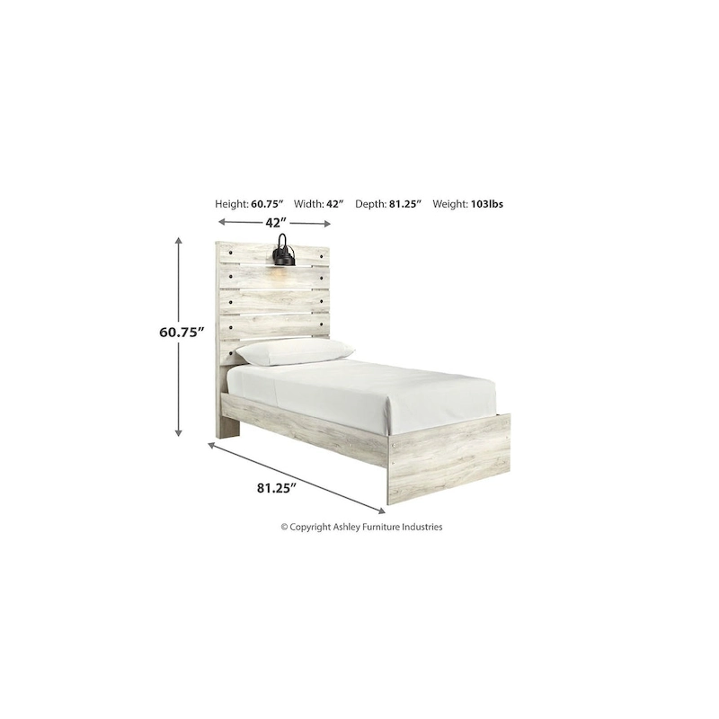 Cambeck Whitewash Panel Bed