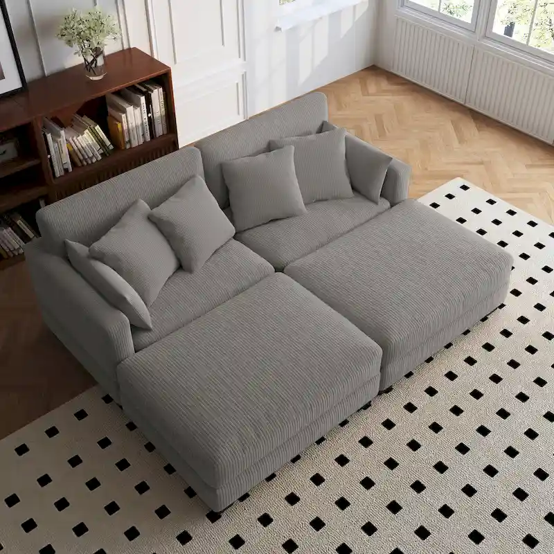 88 Convertible Larger Couch Modular Sectional Sofa Set