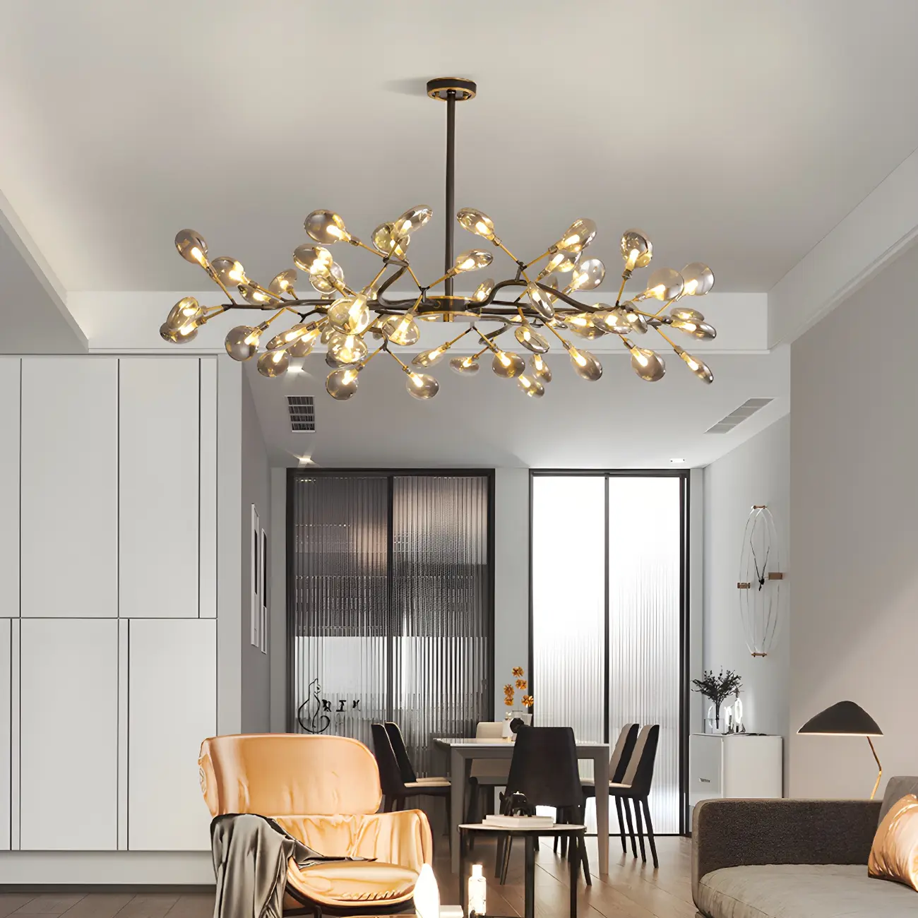 Modern Gold Metal Fireflies Island Pendant Light